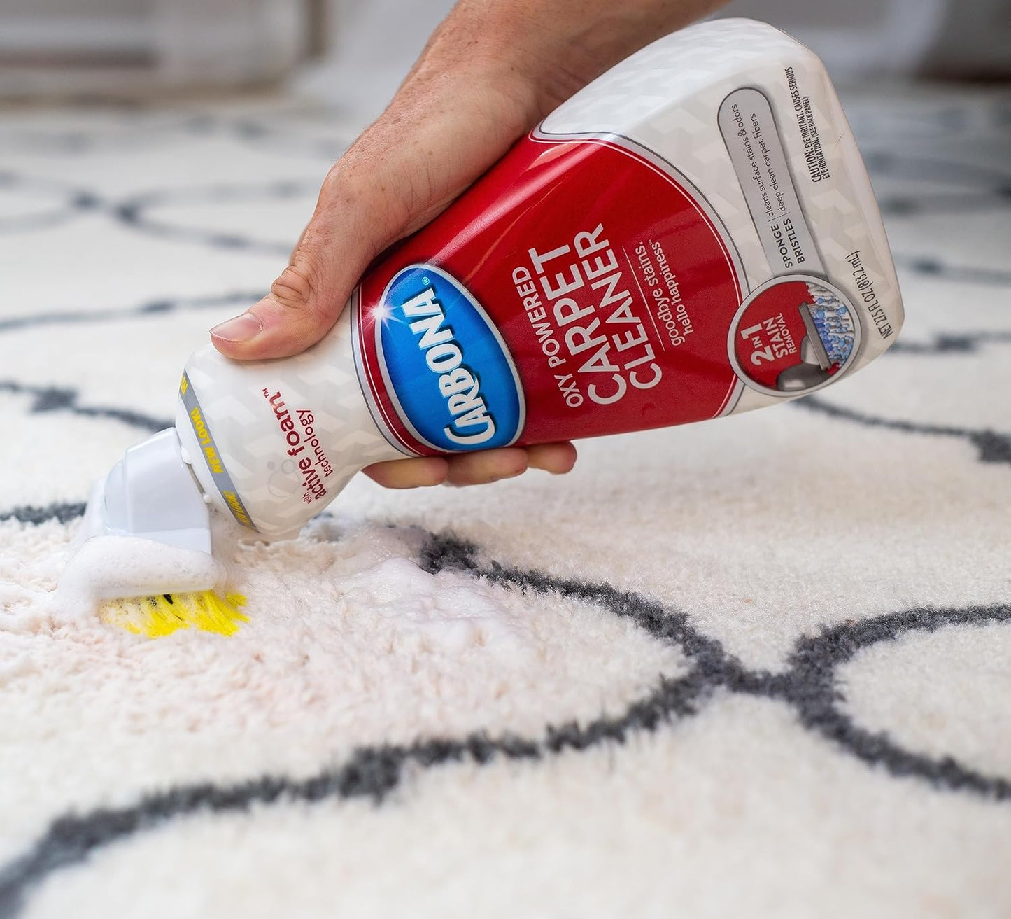 Carbona Carpet Cleaner with Brush | Oxy-Powered Foam for Spot Stain Removal | 27.5 Fl Oz, Pack of 1
