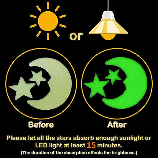 Glow in The Dark Stars for Ceiling Bedroom Wall Decor Toddler Kids Boys Room Decor Star Stickers Stocking Stuffers for Kids Age 8-12 Wall Stickers Decor Fluorescent Color Star Lights